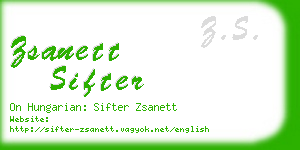 zsanett sifter business card